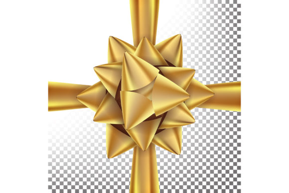 Download Gift Bow Vector. Bright Gold Ribbon. - Bright gold Collection