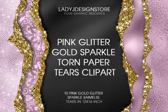 Download Pink Glitter Sparkle Gold Torn Paper - Premium Resources