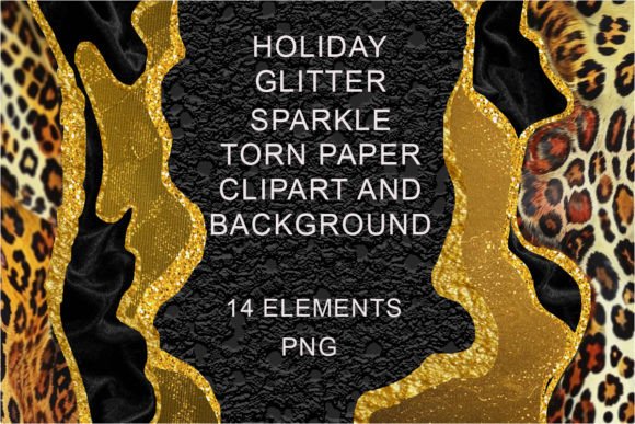 Download Gold Leopard Glitter Torn Paper, PNG - Premium Resources