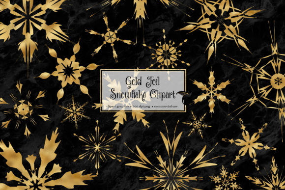 Download Gold Foil Snowflakes Clipart - Premium Resources